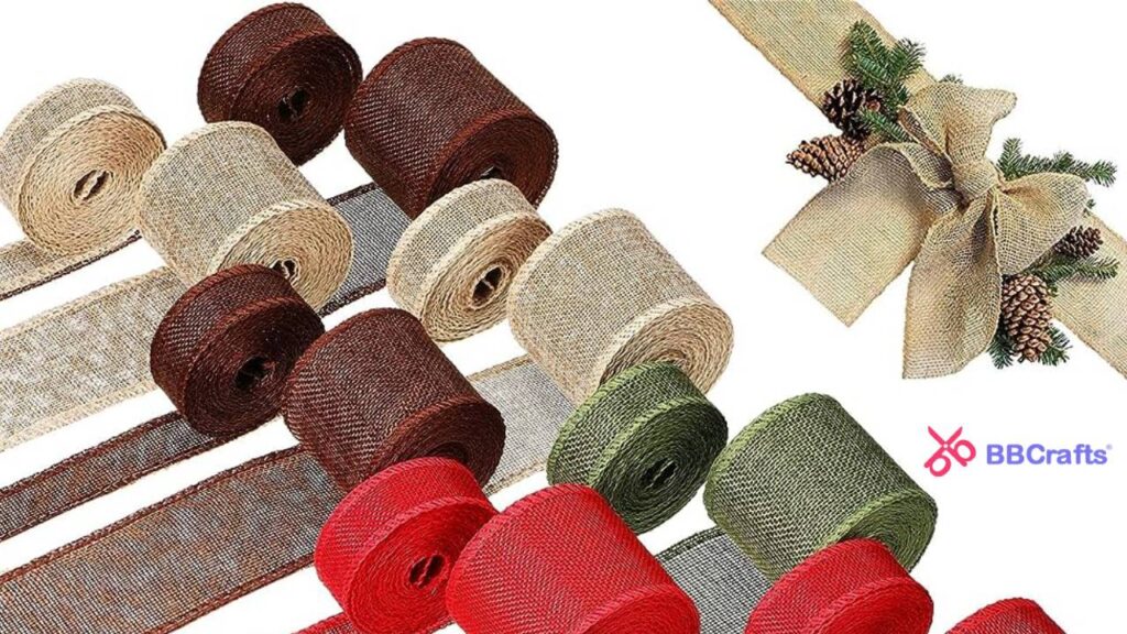 burlap ribbons for Christmas decoration